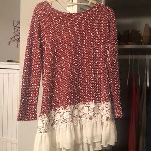 Red and cream tunic